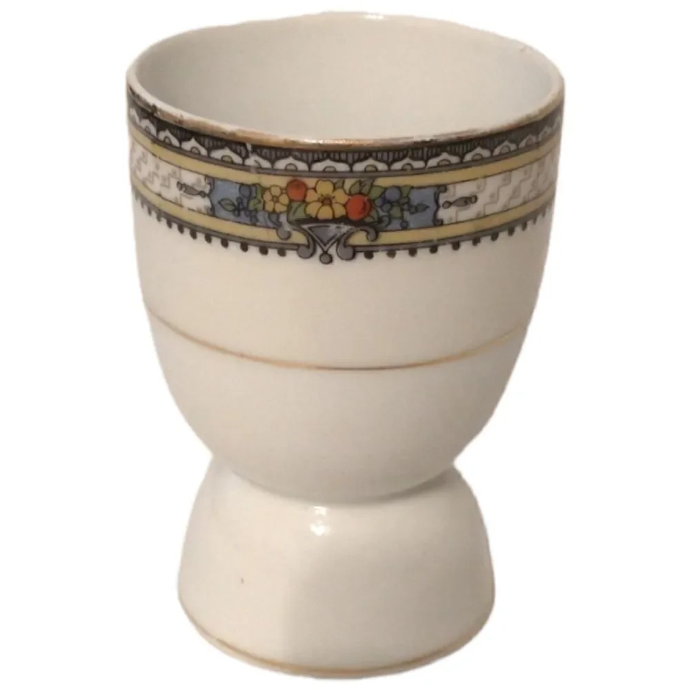 1 Vtg Noritake Lavista Egg Cup Holder Hand Painted Japan Porcelain Art‎ Deco